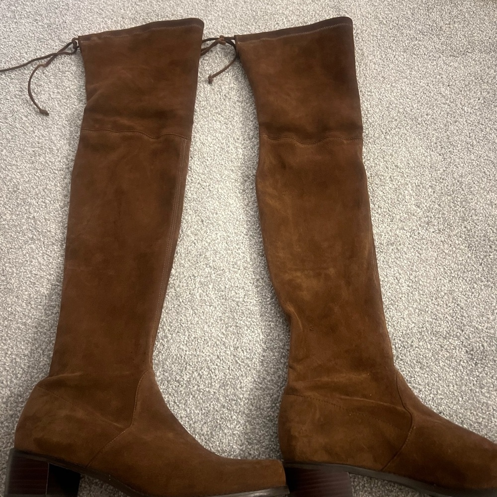 Stuart Weitzman Tan Suede Over-the-Knee Boots